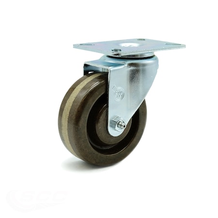 Service Caster SCC 4 in x 1.5 Brown High Temp Phenolic Wheel Swivel Caster - 300lbs/Caster SCC-20S415-PHSHT-TP2